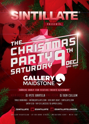 SINTILLATE hosts our Christmas Party at Gallery Nightclub on Saturday 9th December