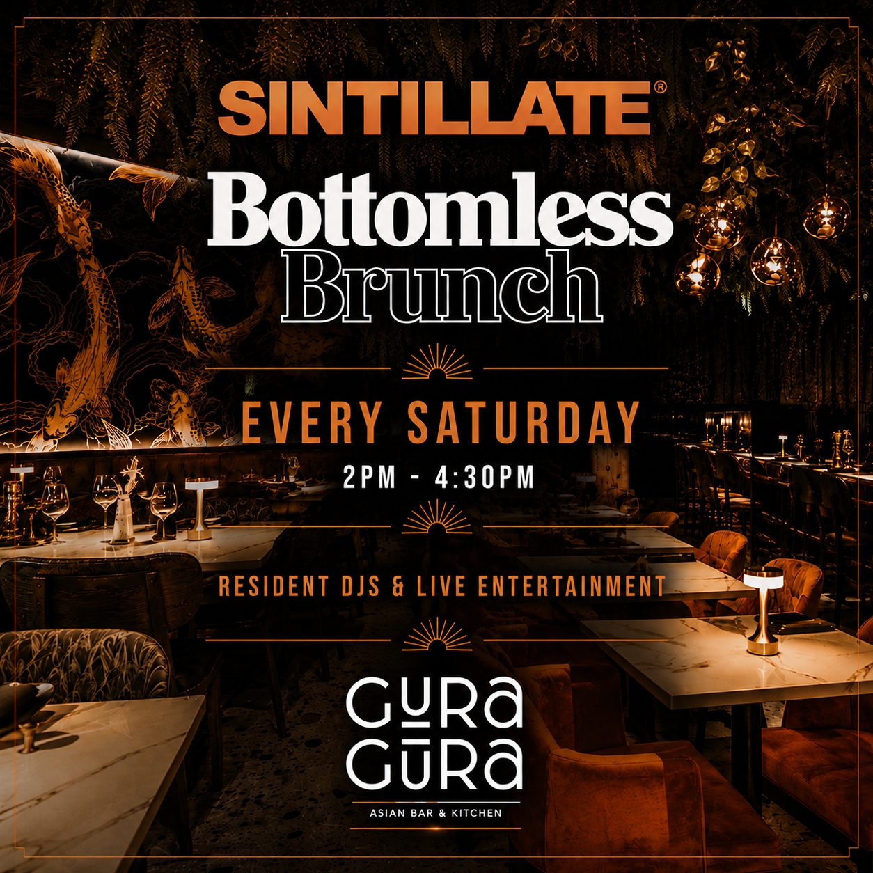SINTILLATE Bottomless Brunch at Gura Gura London