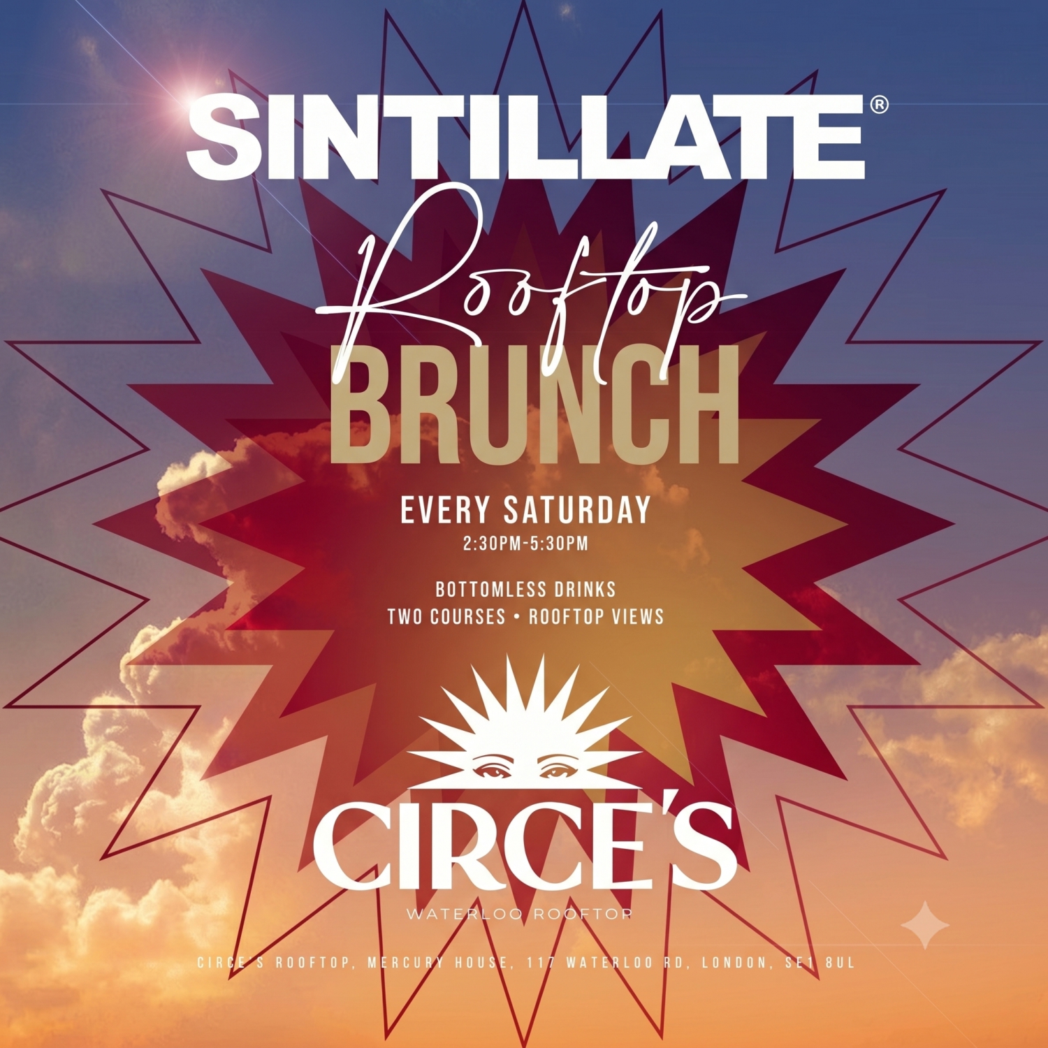 SINTILLATE Rooftop Brunch at Circe's London