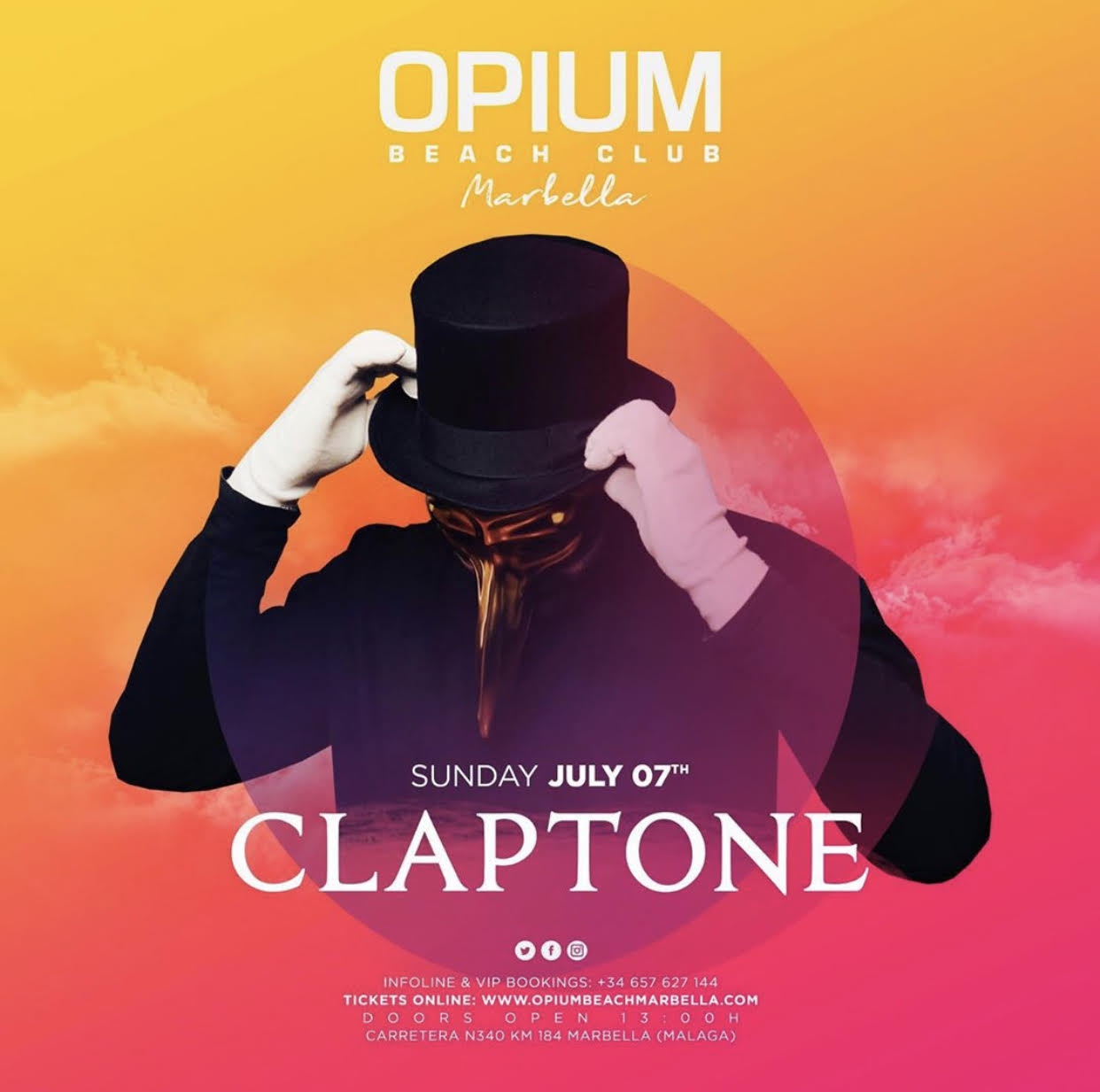 Claptone at Opium Beach Cllub